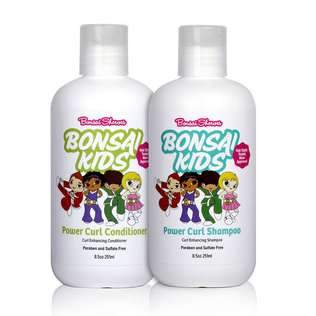 Bonsai Kids Hair Care Product - 8 oz Curly Hair Shampoo and conditioner  for boys and girls 