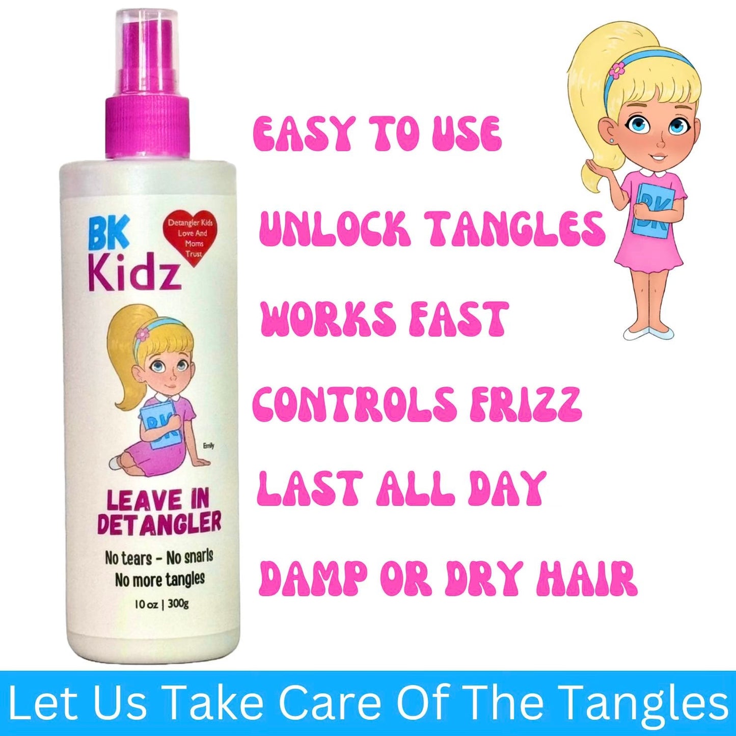 Say goodbye to tangles. Buy BK Kidz Detangler Spray! Suitable for all hair types, this spray effortlessly separates strands and keeps your child's hair tangle-free wherever they go.