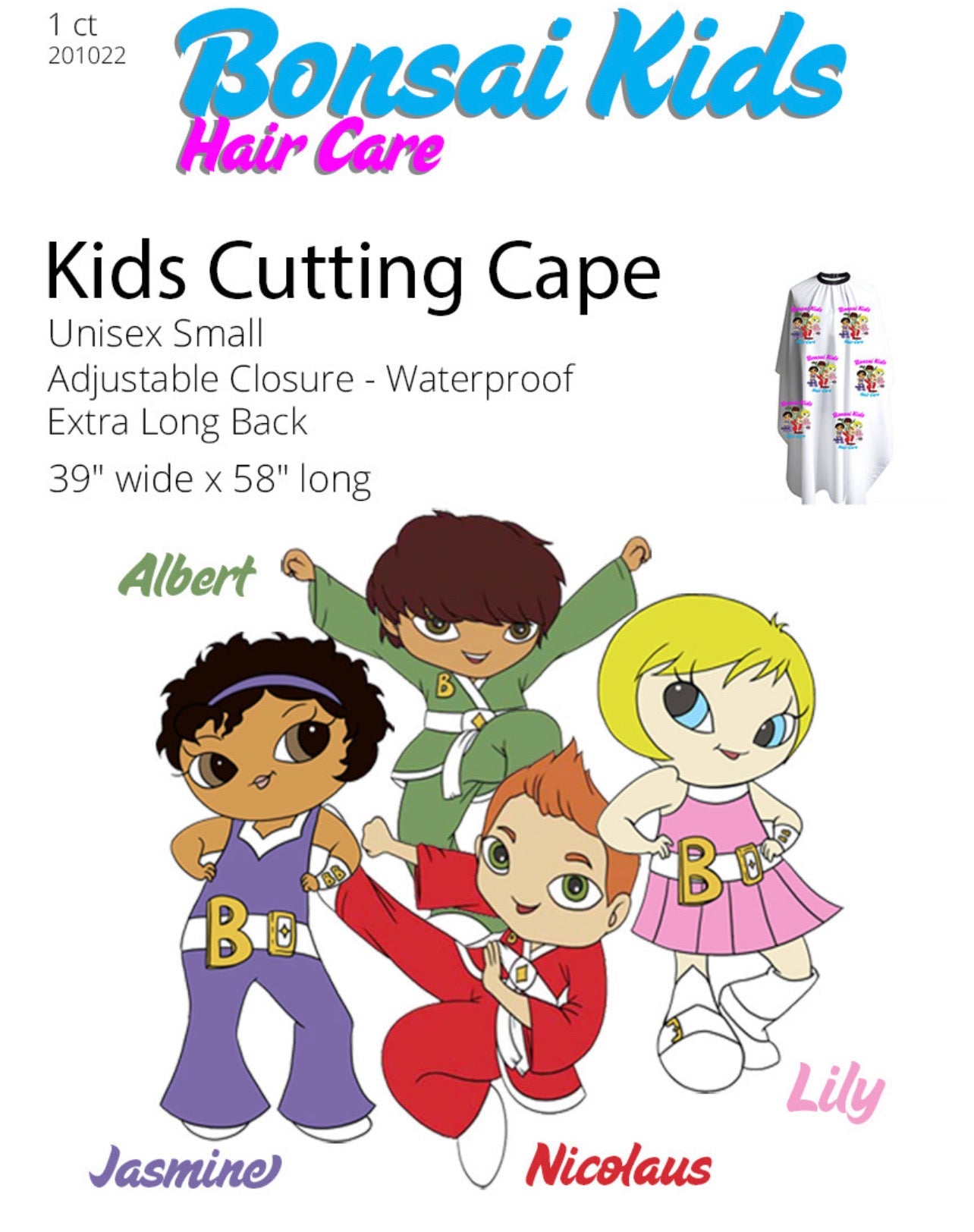 Bonsai Kids Hair Cutting Cape for Hair Cutting and Styling Light Weight & Machine Washable - 39”× 47”