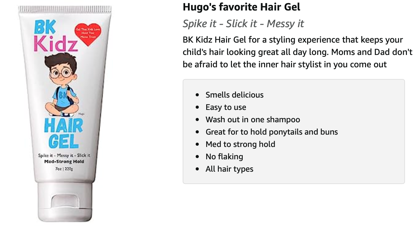 BK Kids Hair Gel - 7 oz