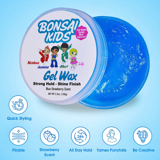 Kids and toddlers gel wax hair styling product