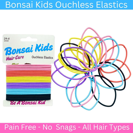 Bonsai Kids Ouchless Elastics-Pain-free, damage-free elastics won't snag or pull your hair.