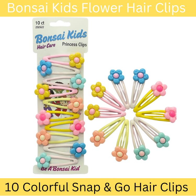 Girls and Toddlers Flower Hair Clips 10ct