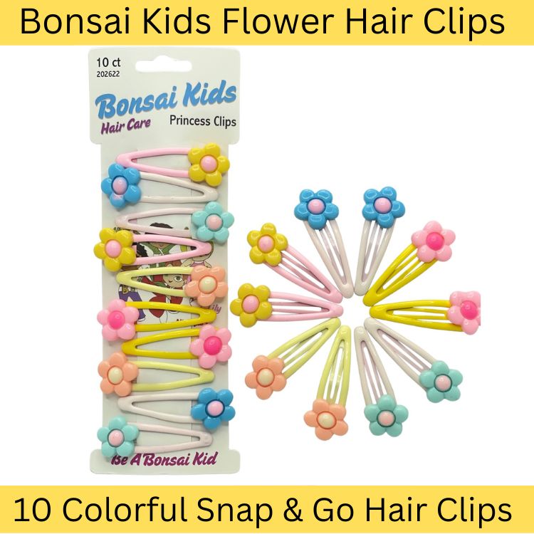 Girls and Toddlers Flower Hair Clips 10ct