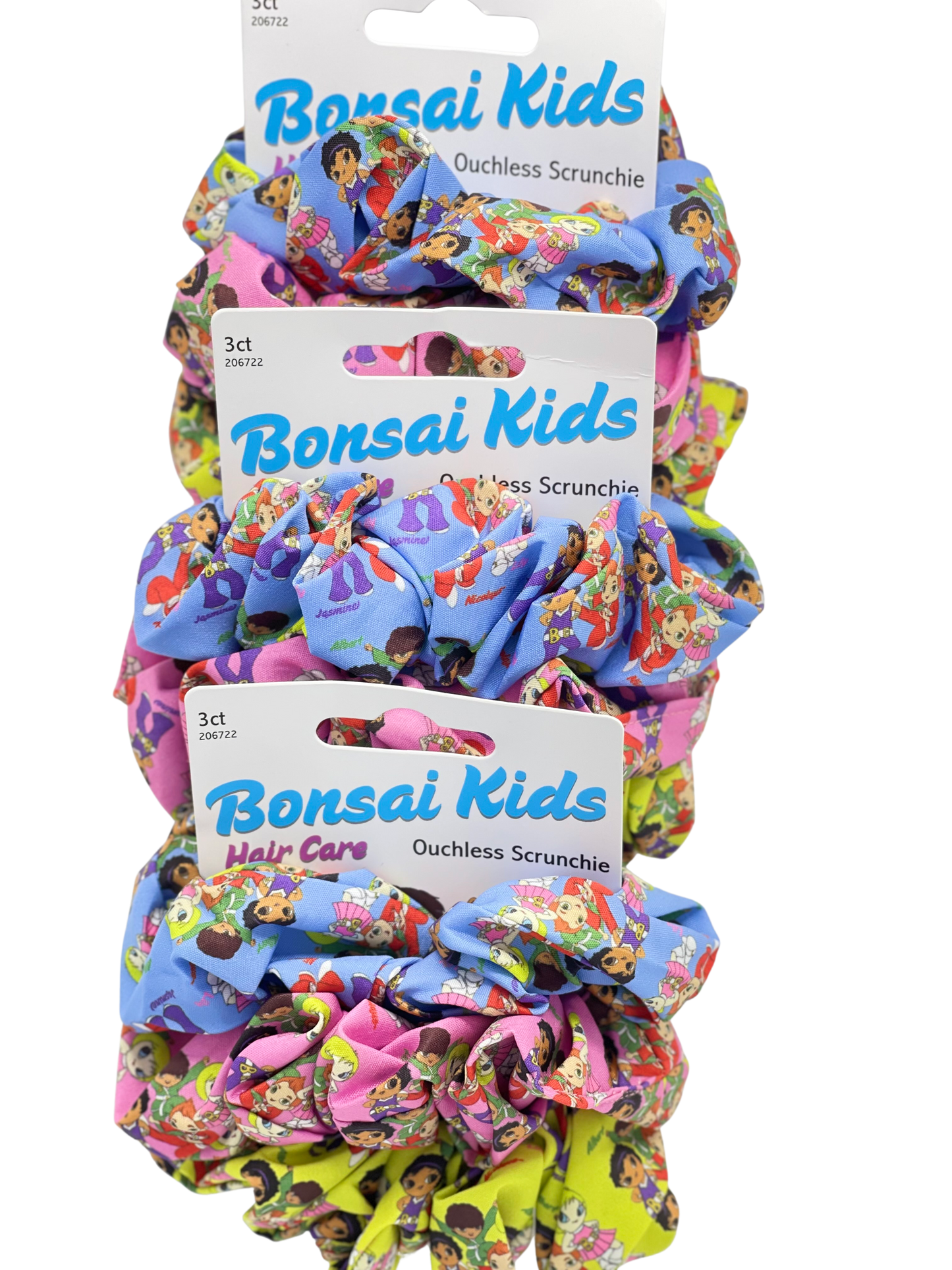 Bonsai Kids Ouchless Scrunchies - Hair Tie Ponytail Holder - 3pcs set