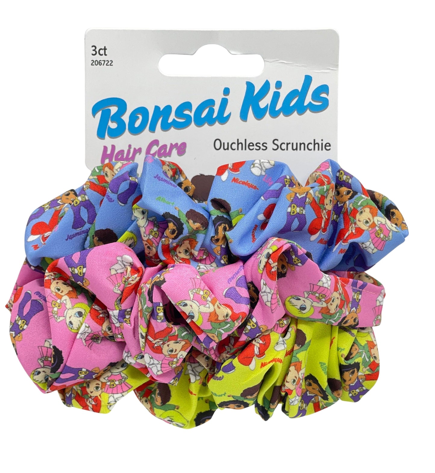 Bonsai Kids Ouchless Scrunchies - Hair Tie Ponytail Holder - 3pcs set